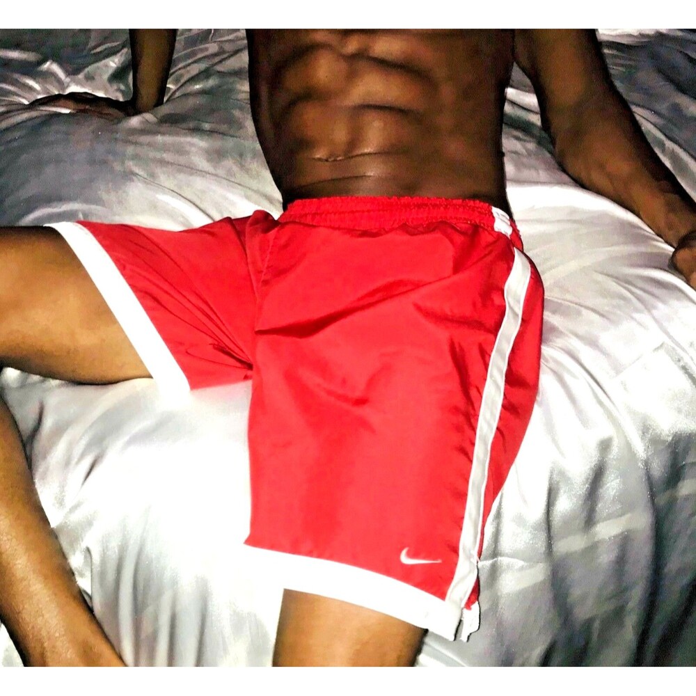 Nike 90s Vintage Rare Soccer Shorts Nylon Smooth Silky Red YXL Mens Small